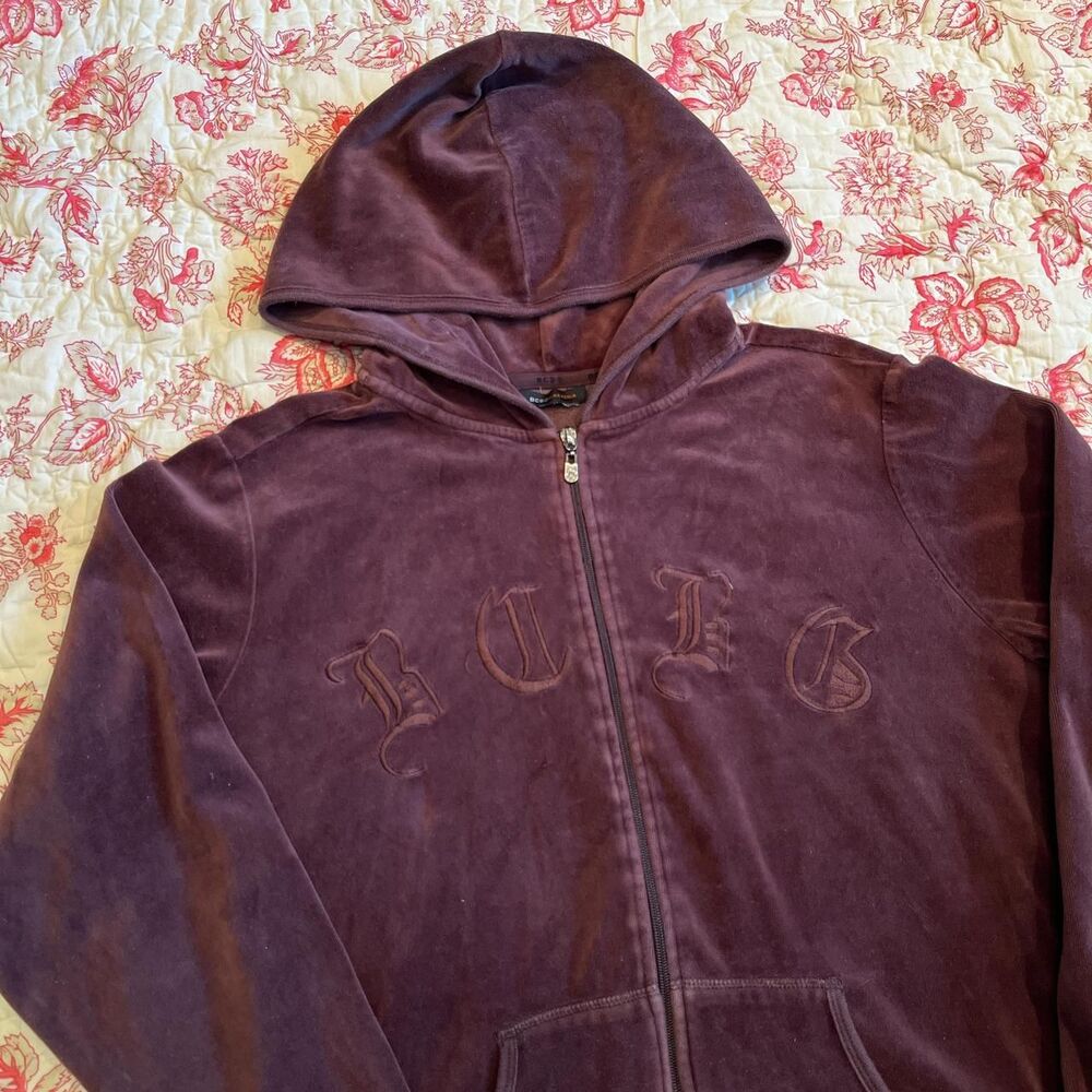Bcbg Women's Burgundy and Purple Hoodie - Picture 2 of 4